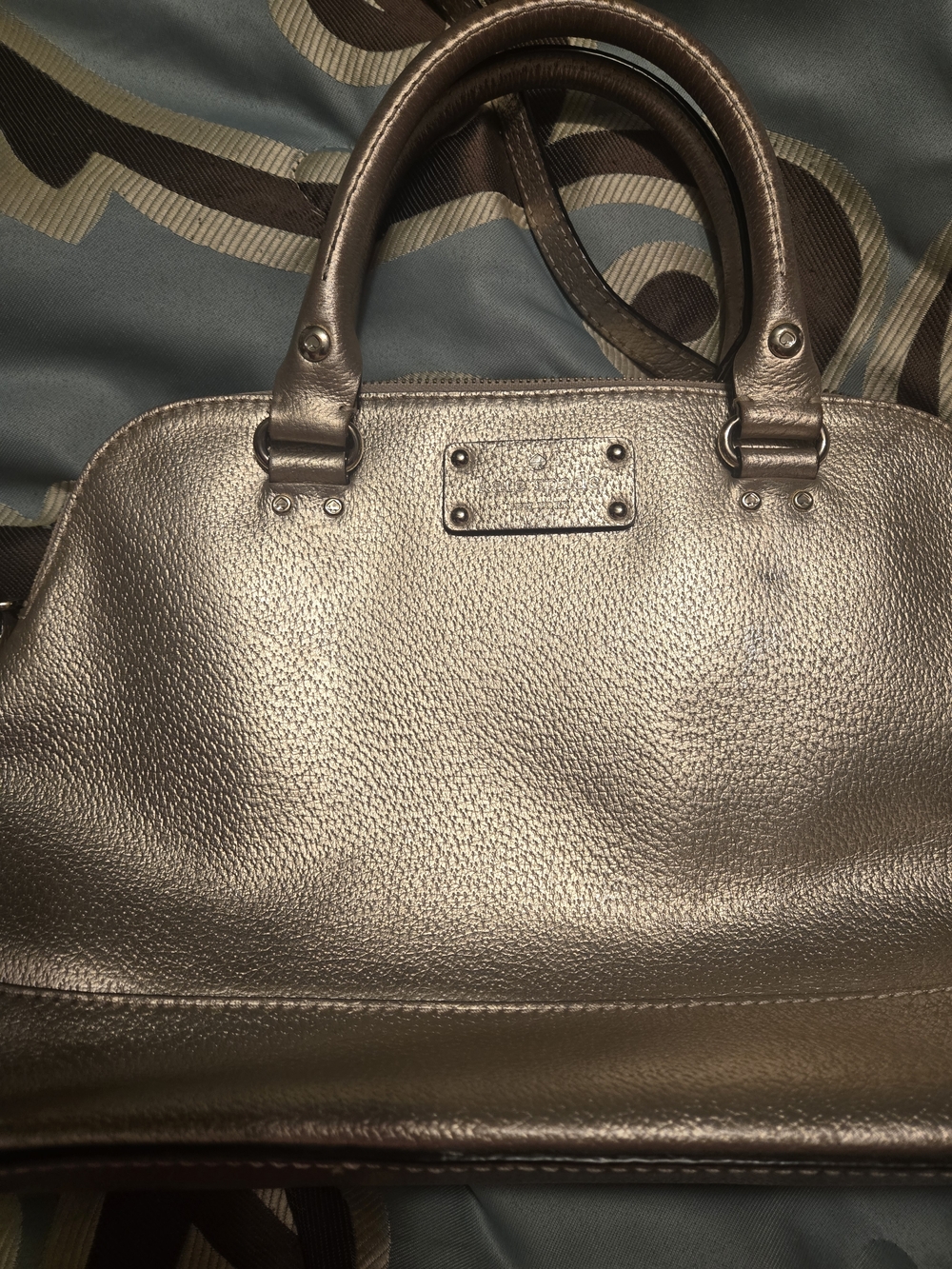 kate spade Metallic Rose Gold Pebbled Leather Tote